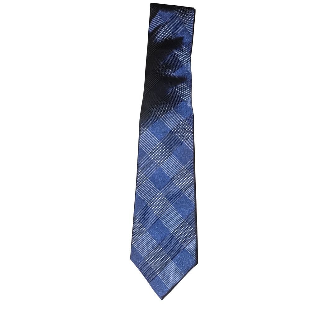 Men's Blue Plaid Silk Necktie Formal Business Classic Wedding Accessory